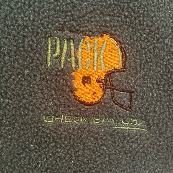 Vintage Green Bay Packers Green Fleece Quarter Zip Pullover w/Embroidered Logo M - Picture 5 of 16